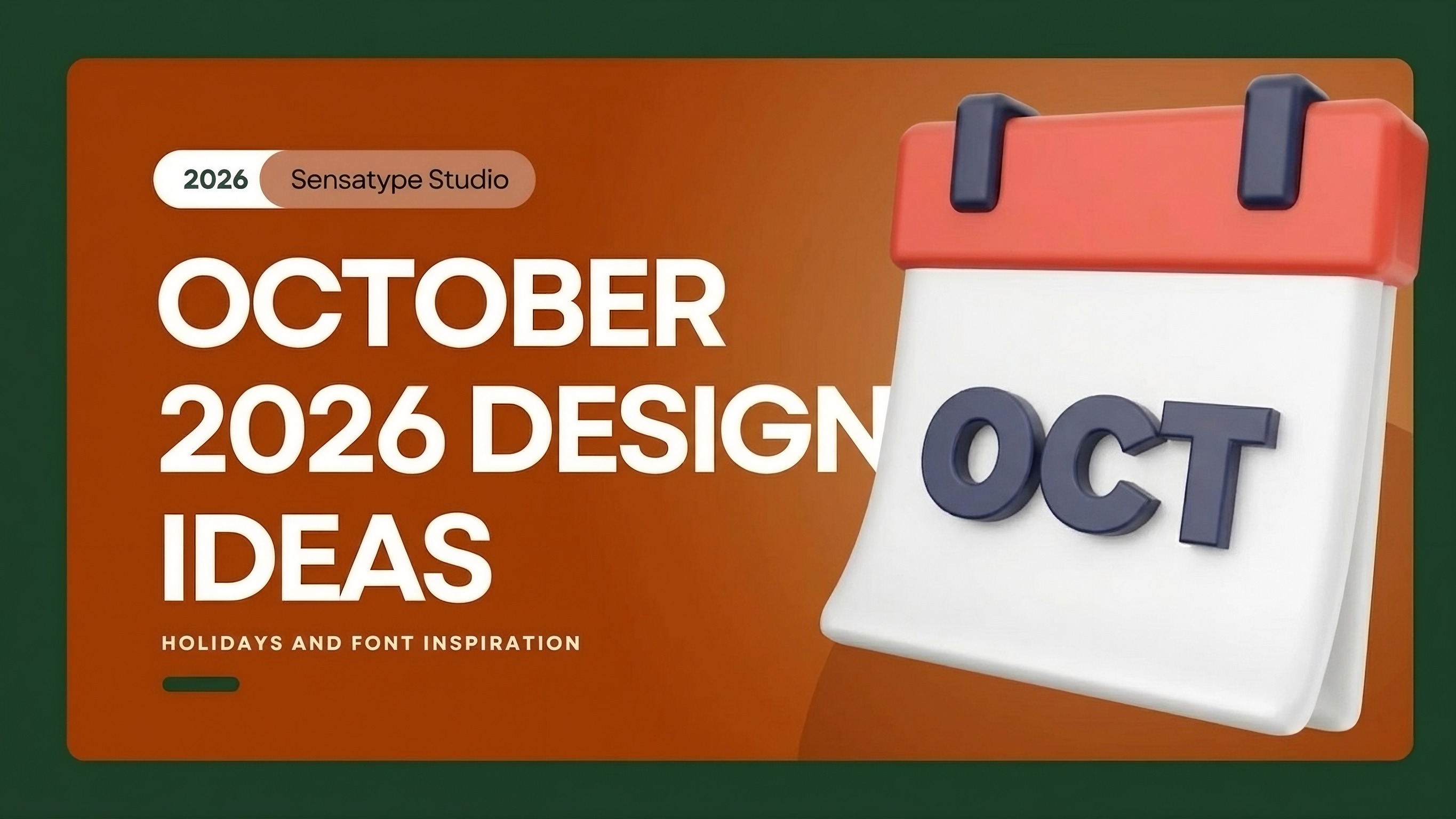 October 2026 Design Ideas, Holidays, and Font Inspiration