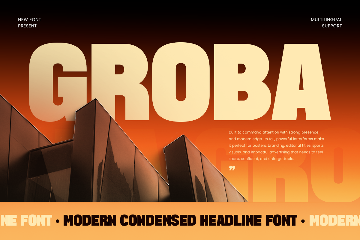 Groba - Modern Condensed Headline Font – Sensatype Studio