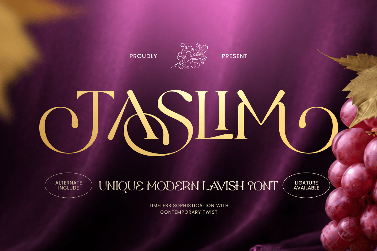 Taslim - Unique Modern Lavish Font – Sensatype Studio
