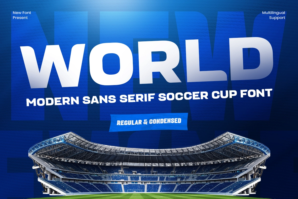 World - Modern Sans Serif Soccer Cup Font.webp