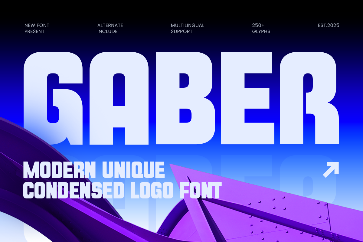 Gaber - Modern Unique Condensed Logo Font 1.png