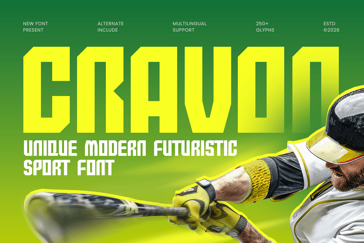 Cravon - Unique Modern Futuristic Sport Font 1.png