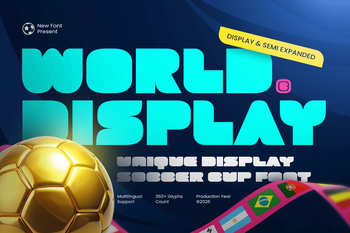 World Display - Creative Football Cup Font.webp